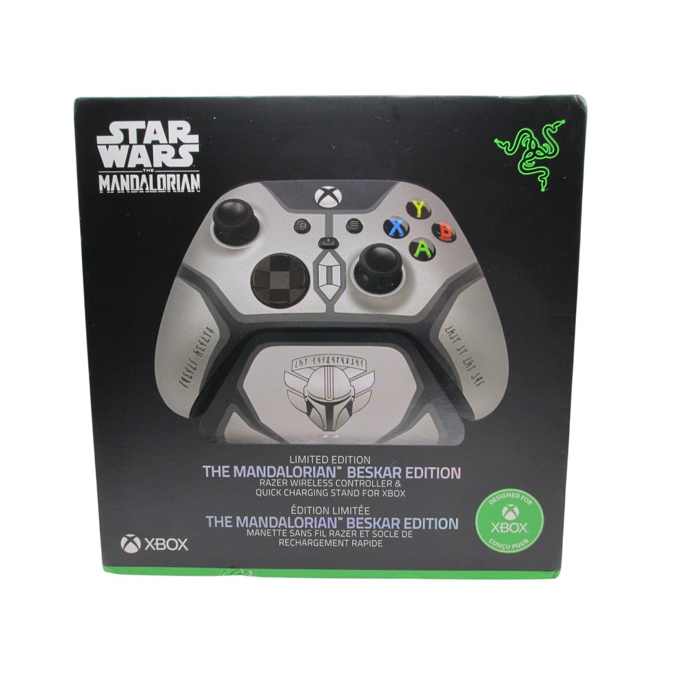 NIB Razer Xbox Limited Star Wars Mandalorian Beskar Controller + Charging Stand